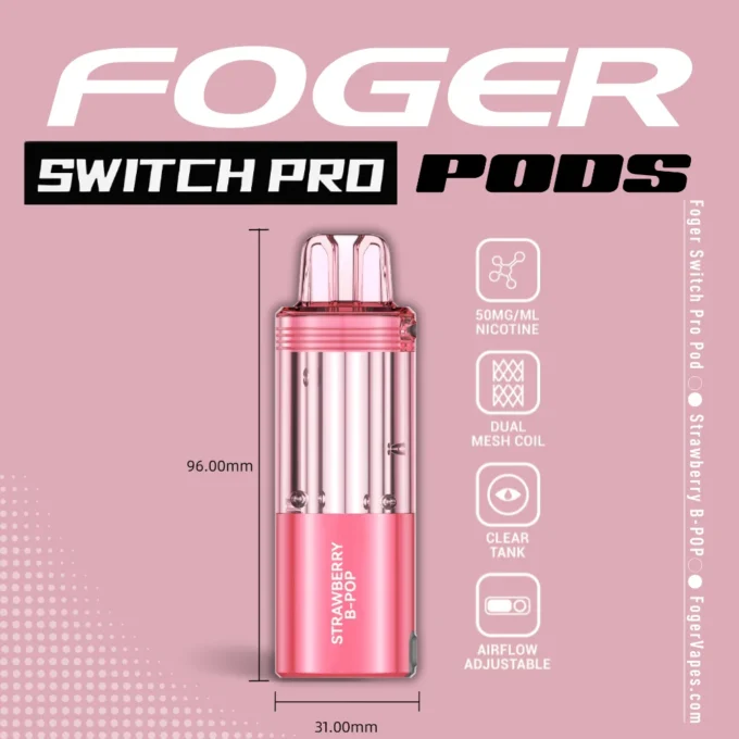 Strawberry B-POP Foger Switch Pro Pod 30K Puffs - Image 4