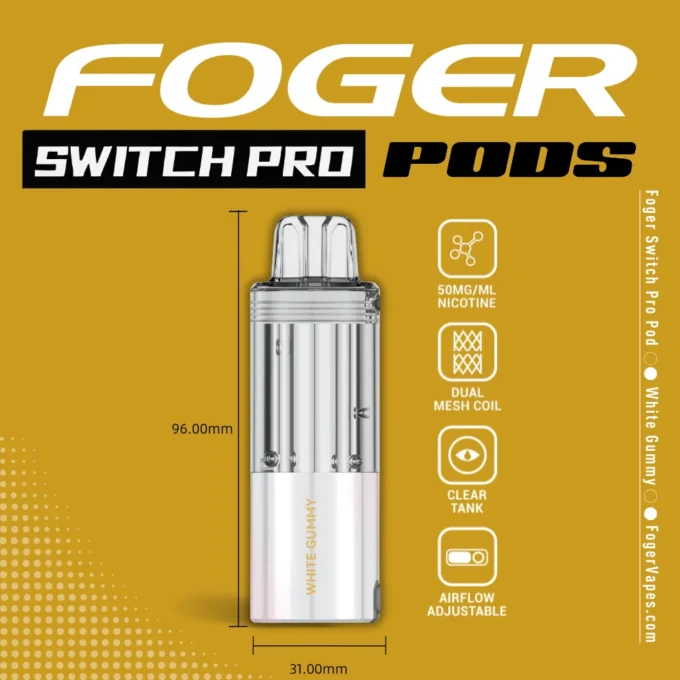 White Gummy Foger Switch Pro Pod 30K Puffs - Image 4