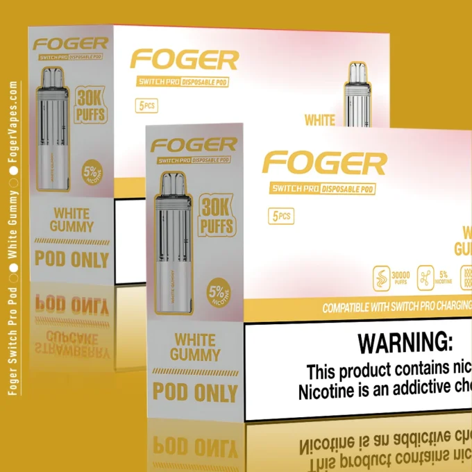 White Gummy Foger Switch Pro Pod 30K Puffs - Image 2