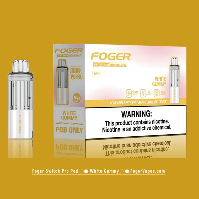 White Gummy Foger Switch Pro Pod 30K Puffs - Image 3