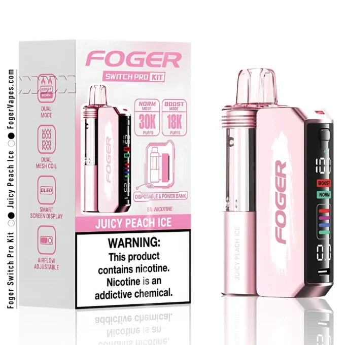 Juicy Peach Ice Foger Switch Pro Kit 30K Puffs - Image 5